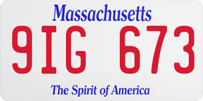 MA license plate 9IG673