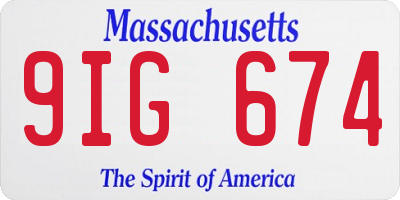 MA license plate 9IG674