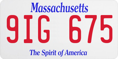 MA license plate 9IG675