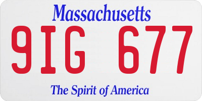 MA license plate 9IG677