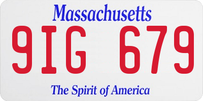MA license plate 9IG679