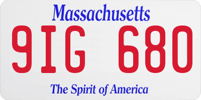 MA license plate 9IG680