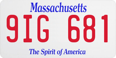 MA license plate 9IG681