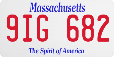 MA license plate 9IG682