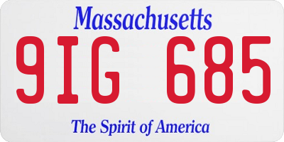 MA license plate 9IG685