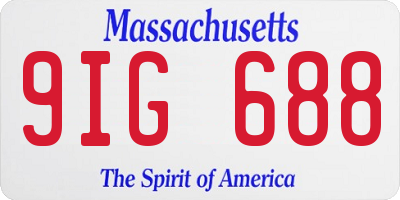 MA license plate 9IG688