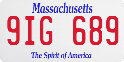 MA license plate 9IG689