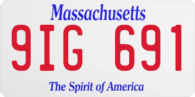 MA license plate 9IG691