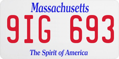 MA license plate 9IG693