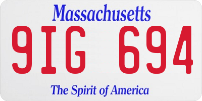 MA license plate 9IG694