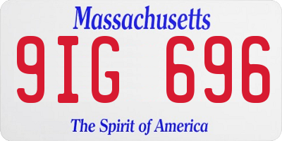 MA license plate 9IG696