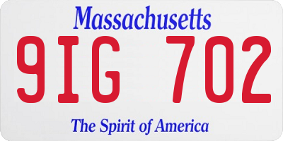 MA license plate 9IG702