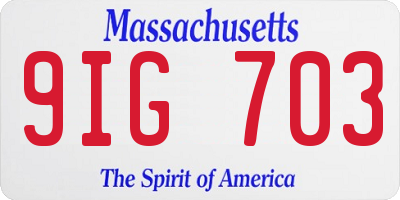 MA license plate 9IG703