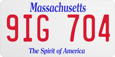 MA license plate 9IG704
