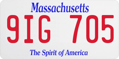 MA license plate 9IG705