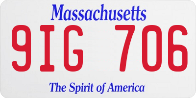 MA license plate 9IG706