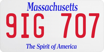MA license plate 9IG707