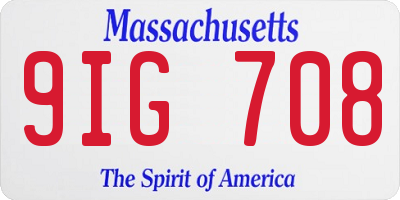 MA license plate 9IG708