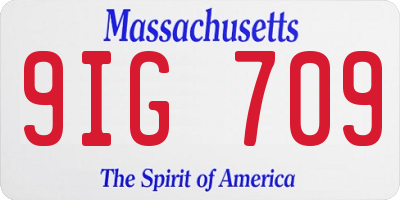 MA license plate 9IG709