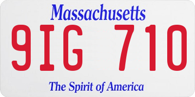 MA license plate 9IG710