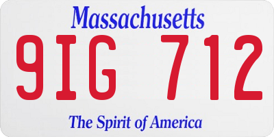 MA license plate 9IG712