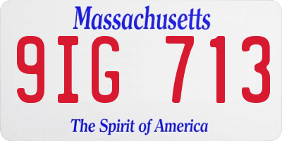 MA license plate 9IG713