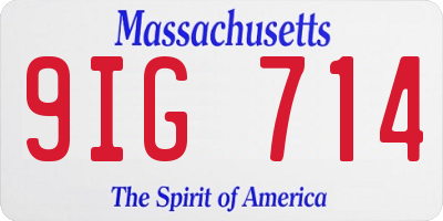 MA license plate 9IG714