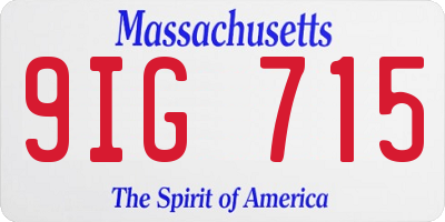 MA license plate 9IG715