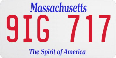 MA license plate 9IG717