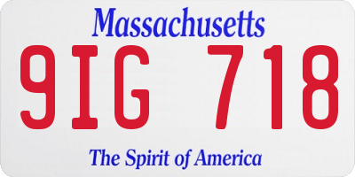 MA license plate 9IG718
