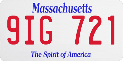 MA license plate 9IG721