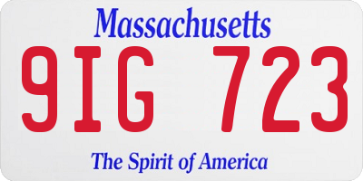 MA license plate 9IG723