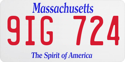 MA license plate 9IG724