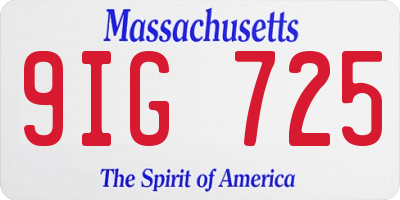 MA license plate 9IG725
