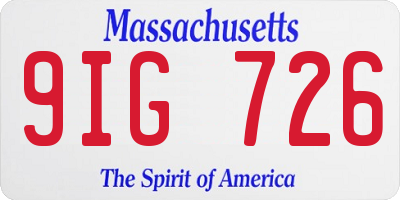 MA license plate 9IG726