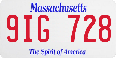 MA license plate 9IG728