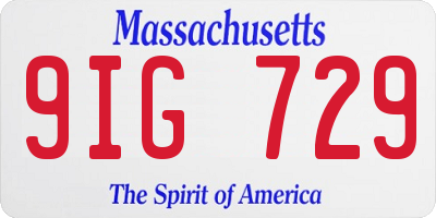 MA license plate 9IG729