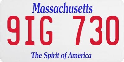 MA license plate 9IG730