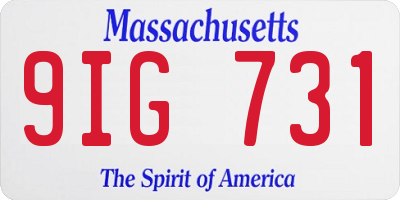 MA license plate 9IG731
