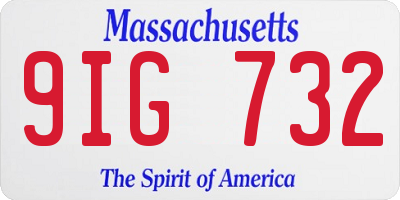 MA license plate 9IG732