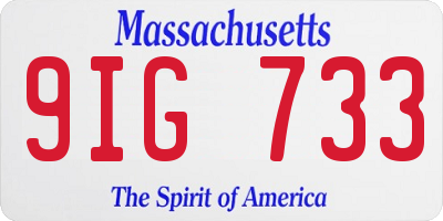 MA license plate 9IG733