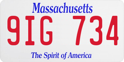 MA license plate 9IG734