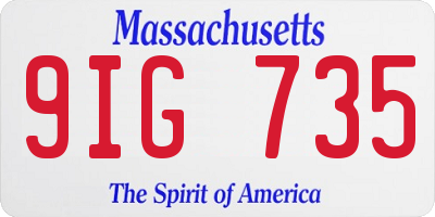 MA license plate 9IG735