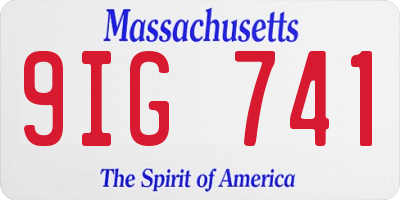 MA license plate 9IG741