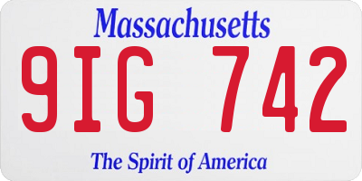 MA license plate 9IG742