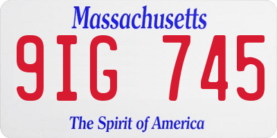 MA license plate 9IG745