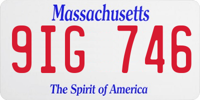 MA license plate 9IG746