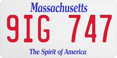 MA license plate 9IG747