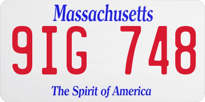 MA license plate 9IG748