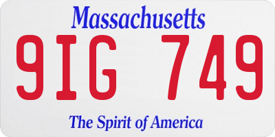 MA license plate 9IG749